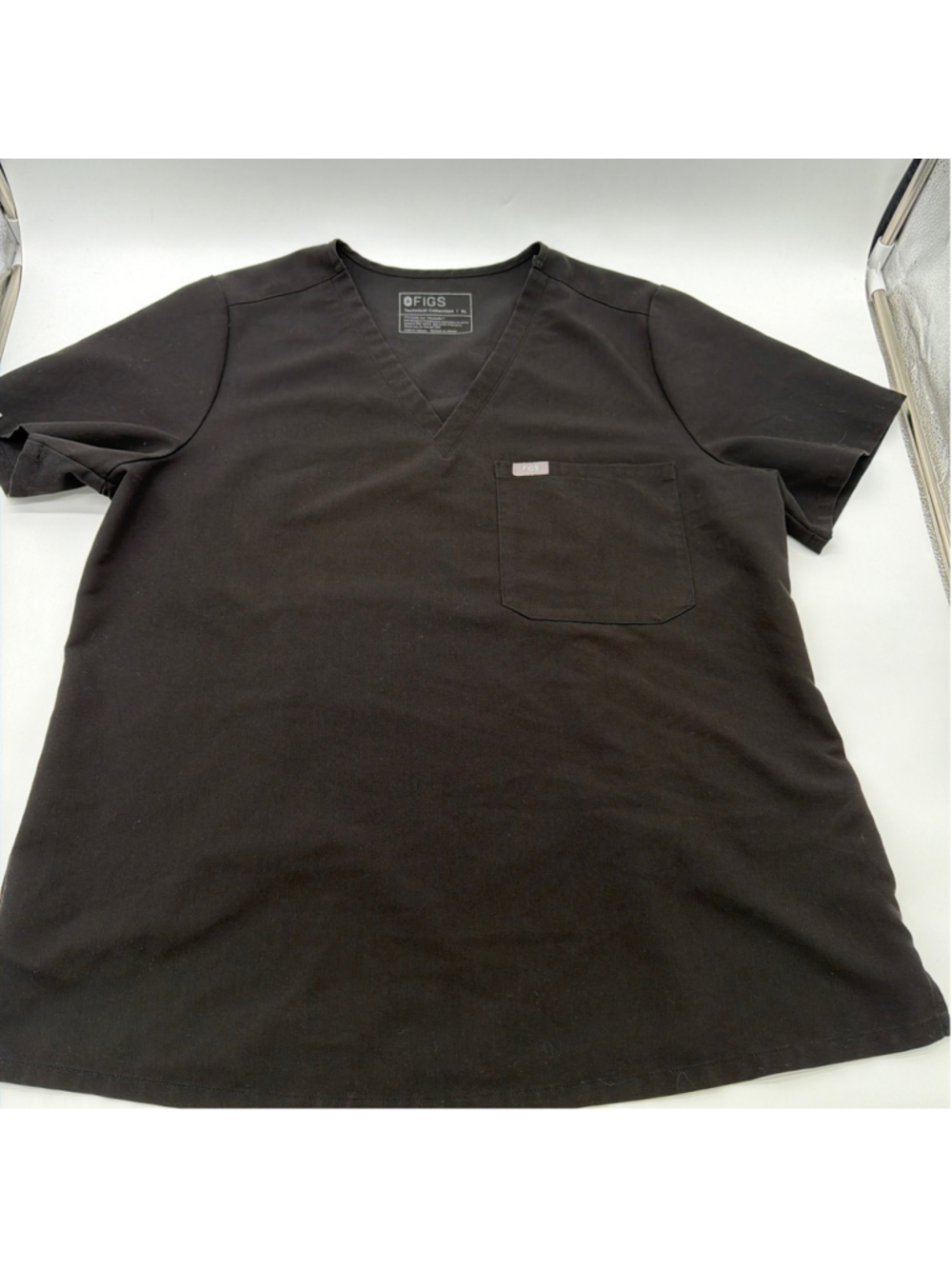Women's FIGS Technical Collection Scrub Top XL Black